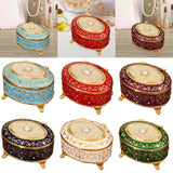 Maxbell Metal Jewelry Box Trendy Desk Trinket Organizer for Pendants Earrings Charms Light Blue