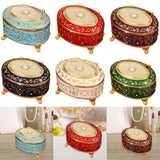 Maxbell Metal Jewelry Box Trendy Desk Trinket Organizer for Pendants Earrings Charms Light Blue