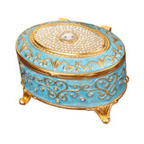 Maxbell Metal Jewelry Box Trendy Desk Trinket Organizer for Pendants Earrings Charms Light Blue