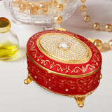 Maxbell Metal Jewelry Box Trendy Desk Trinket Organizer for Pendants Earrings Charms Red