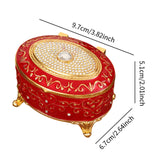 Maxbell Metal Jewelry Box Trendy Desk Trinket Organizer for Pendants Earrings Charms Red