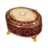 Maxbell Metal Jewelry Box Trendy Desk Trinket Organizer for Pendants Earrings Charms Violet