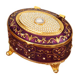 Maxbell Metal Jewelry Box Trendy Desk Trinket Organizer for Pendants Earrings Charms Violet