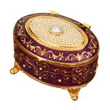 Maxbell Metal Jewelry Box Trendy Desk Trinket Organizer for Pendants Earrings Charms Violet