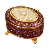 Maxbell Metal Jewelry Box Trendy Desk Trinket Organizer for Pendants Earrings Charms Violet