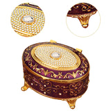 Maxbell Metal Jewelry Box Trendy Desk Trinket Organizer for Pendants Earrings Charms Violet