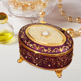 Maxbell Metal Jewelry Box Trendy Desk Trinket Organizer for Pendants Earrings Charms Violet