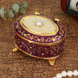 Maxbell Metal Jewelry Box Trendy Desk Trinket Organizer for Pendants Earrings Charms Violet