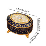 Maxbell Metal Jewelry Box Trendy Desk Trinket Organizer for Pendants Earrings Charms Dark Blue
