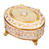 Maxbell Metal Jewelry Box Trendy Desk Trinket Organizer for Pendants Earrings Charms Gold White