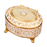 Maxbell Metal Jewelry Box Trendy Desk Trinket Organizer for Pendants Earrings Charms Gold White