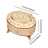 Maxbell Metal Jewelry Box Trendy Desk Trinket Organizer for Pendants Earrings Charms Gold White