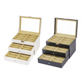 Maxbell Sunglasses Organizer Portable Eyewear Display Case for Dresser Showcase Desk White