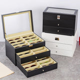 Maxbell Sunglasses Organizer Portable Eyewear Display Case for Dresser Showcase Desk White