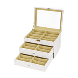 Maxbell Sunglasses Organizer Portable Eyewear Display Case for Dresser Showcase Desk White