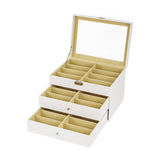 Maxbell Sunglasses Organizer Portable Eyewear Display Case for Dresser Showcase Desk White