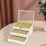 Maxbell Sunglasses Organizer Portable Eyewear Display Case for Dresser Showcase Desk White