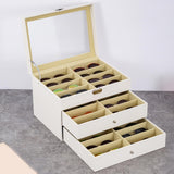 Maxbell Sunglasses Organizer Portable Eyewear Display Case for Dresser Showcase Desk White