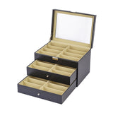 Maxbell Sunglasses Organizer Portable Eyewear Display Case for Dresser Showcase Desk Black