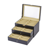 Maxbell Sunglasses Organizer Portable Eyewear Display Case for Dresser Showcase Desk Black