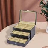 Maxbell Sunglasses Organizer Portable Eyewear Display Case for Dresser Showcase Desk Black