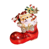 Christmas Trinket Box Decorative Jewelry Organizer Box for Necklace Earrings Dog