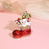 Christmas Trinket Box Decorative Jewelry Organizer Box for Necklace Earrings Cat