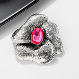 Maxbell Flower Brooch Pin Valentine's Day Gift Thanksgiving Antique Style Lapel Pin Red