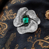 Maxbell Flower Brooch Pin Valentine's Day Gift Thanksgiving Antique Style Lapel Pin Green