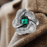 Maxbell Flower Brooch Pin Valentine's Day Gift Thanksgiving Antique Style Lapel Pin Green