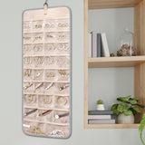 Maxbell Hanging Jewelry Organizer Necklace Wall Earrings Holder for Wall Shop Closet Gray