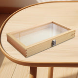 Maxbell Brooch Organizer Honored Medallion Storage Box for Anklets Keepsake Trinkets Wood 38x22x5.5cm