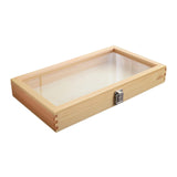 Maxbell Brooch Organizer Honored Medallion Storage Box for Anklets Keepsake Trinkets Wood 38x22x5.5cm