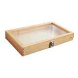 Maxbell Brooch Organizer Honored Medallion Storage Box for Anklets Keepsake Trinkets Wood 38x22x5.5cm