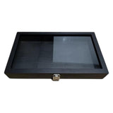 Maxbell Brooch Organizer Honored Medallion Storage Box for Anklets Keepsake Trinkets Black 37.5x22x5.5cm
