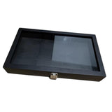 Maxbell Brooch Organizer Honored Medallion Storage Box for Anklets Keepsake Trinkets Black 37.5x22x5.5cm