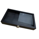Maxbell Brooch Organizer Honored Medallion Storage Box for Anklets Keepsake Trinkets Black 37.5x22x5.5cm