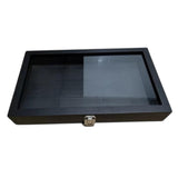 Maxbell Brooch Organizer Honored Medallion Storage Box for Anklets Keepsake Trinkets Black 37.5x22x5.5cm