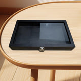 Maxbell Brooch Organizer Honored Medallion Storage Box for Anklets Keepsake Trinkets Black 37.5x22x5.5cm