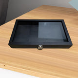Maxbell Brooch Organizer Honored Medallion Storage Box for Anklets Keepsake Trinkets Black 37.5x22x5.5cm