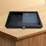 Maxbell Brooch Organizer Honored Medallion Storage Box for Anklets Keepsake Trinkets Black 37.5x22x5.5cm