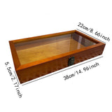 Maxbell Brooch Organizer Honored Medallion Storage Box for Anklets Keepsake Trinkets Brown 38x22x5.5cm