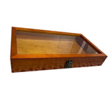 Maxbell Brooch Organizer Honored Medallion Storage Box for Anklets Keepsake Trinkets Brown 38x22x5.5cm