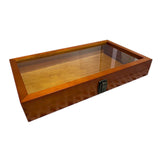 Maxbell Brooch Organizer Honored Medallion Storage Box for Anklets Keepsake Trinkets Brown 38x22x5.5cm