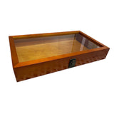 Maxbell Brooch Organizer Honored Medallion Storage Box for Anklets Keepsake Trinkets Brown 38x22x5.5cm