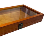 Maxbell Brooch Organizer Honored Medallion Storage Box for Anklets Keepsake Trinkets Brown 38x22x5.5cm