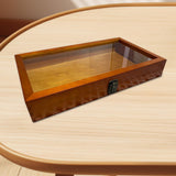 Maxbell Brooch Organizer Honored Medallion Storage Box for Anklets Keepsake Trinkets Brown 38x22x5.5cm