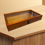 Maxbell Brooch Organizer Honored Medallion Storage Box for Anklets Keepsake Trinkets Brown 38x22x5.5cm