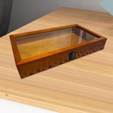 Maxbell Brooch Organizer Honored Medallion Storage Box for Anklets Keepsake Trinkets Brown 38x22x5.5cm