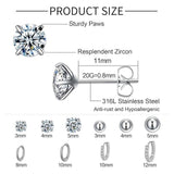Maxbell 10 Pair Stud Earrings Unique for Party Supplies Engagement Multiple Piercing Silver